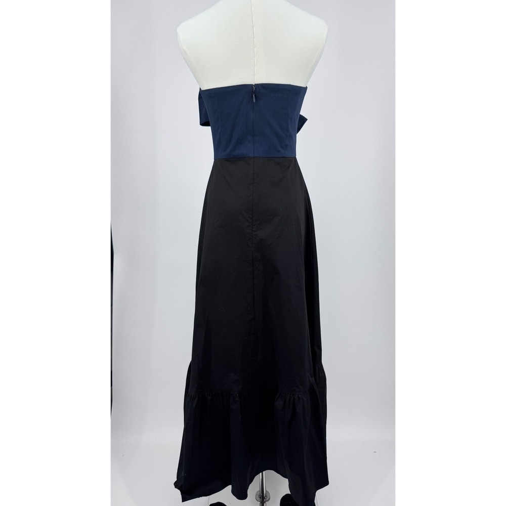 Anthropologie Hutch Bow Tie‎ Maxi Dress Womens 2 Navy Black Strapless Formal NWT - Picture 3 of 12